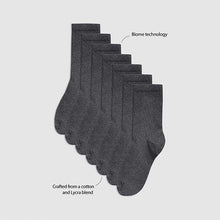 Load image into Gallery viewer, Grey 7 Pack Cotton Rich Socks (Older Boys)
