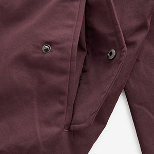 Burgundy Red Shower Resistant Check Lining Harrington Jacket