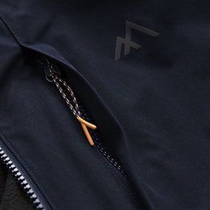 Navy Blue/Tan Brown Shower Resistant Duratrek Anorak Jacket