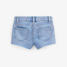 Load image into Gallery viewer, Bright Blue Regular Length 100% Cotton Frayed Edge Denim Shorts (3-12yrs)
