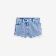 Load image into Gallery viewer, Bright Blue Regular Length 100% Cotton Frayed Edge Denim Shorts (3-12yrs)
