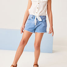 Load image into Gallery viewer, Bright Blue Regular Length 100% Cotton Frayed Edge Denim Shorts (3-12yrs)
