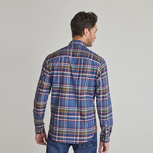Load image into Gallery viewer, Blue Stretch Oxford Check Long Sleeve Shirt
