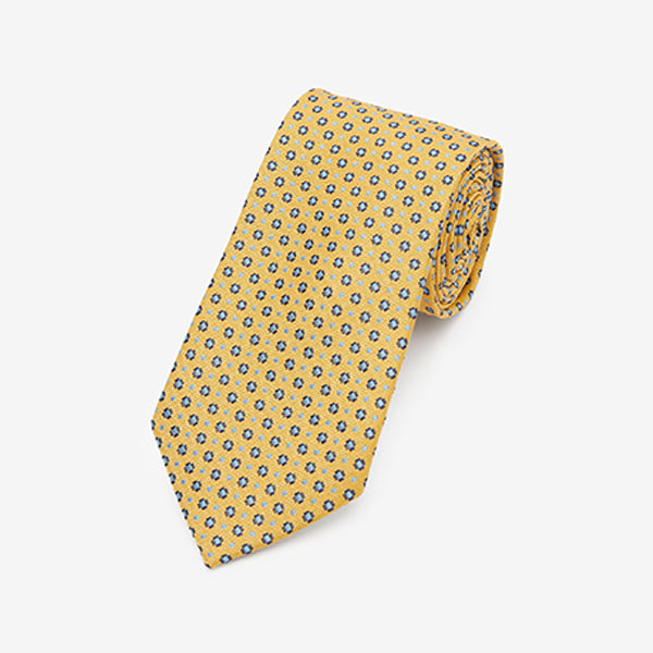 Yellow Geometric Spot Pattern Tie