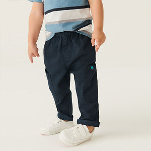 Navy Blue Side Pocket Pull-On Trousers (3mths-6yrs)