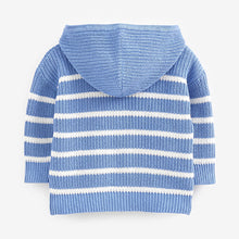 Load image into Gallery viewer, Blue Knitted Zip Through Hoodie (3mths-5yrs)
