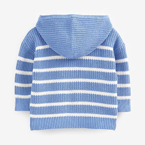 Blue Knitted Zip Through Hoodie (3mths-5yrs)