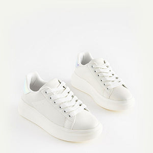 White/Iridescent Chunky Sole Trainers (Older Girls)