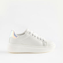 Load image into Gallery viewer, White/Iridescent Chunky Sole Trainers (Older Girls)
