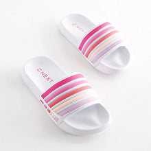 Load image into Gallery viewer, White/Pink Stripe Touch Fastening Sliders (Older Girls)

