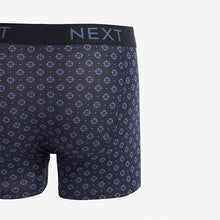 Load image into Gallery viewer, Blue Dark Geometric A-Front Boxers
