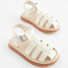 Load image into Gallery viewer, Bone White Fisherman Sandals (Younger Girls)
