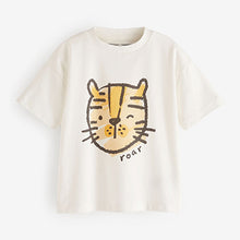 Load image into Gallery viewer, White Tiger Oversized Short Sleeve Character T-Shirt (3mths-6yrs)
