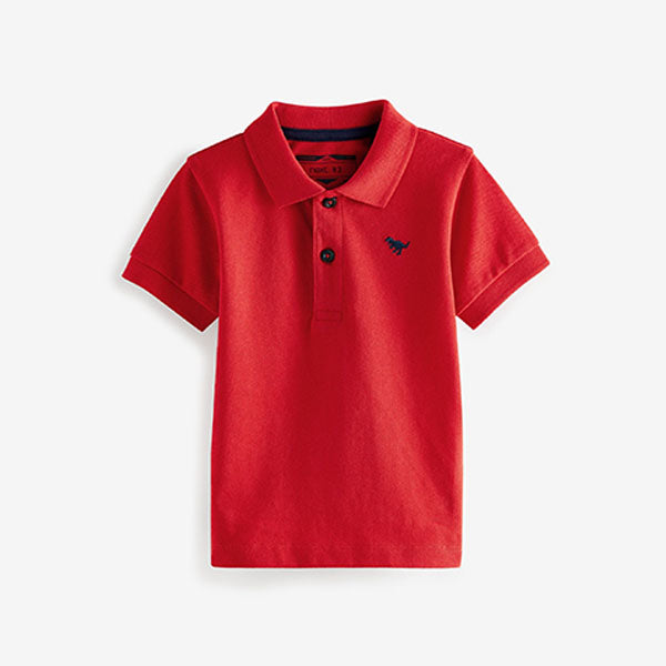 Red Short Sleeve Plain Polo Shirt (3mths-6yrs)