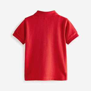 Red Short Sleeve Plain Polo Shirt (3mths-6yrs)