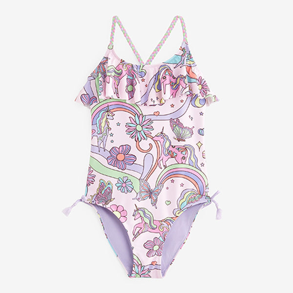 Pink Unicorn Frill Swimsuit (3mths-5yrs)