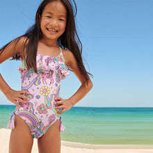 Load image into Gallery viewer, Pink Unicorn Frill Swimsuit (3mths-5yrs)
