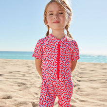 Load image into Gallery viewer, Red/White Sunsafe Swim Suit (3mths-5yrs)
