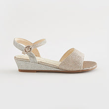 Load image into Gallery viewer, Silver/Gold Ombre Occasion Wedge Sandals (Older Girls)
