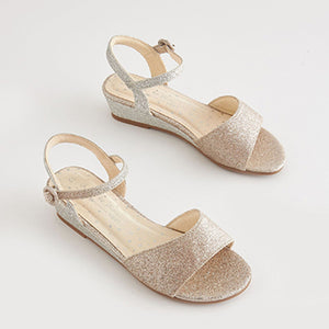 Silver/Gold Ombre Occasion Wedge Sandals (Older Girls)