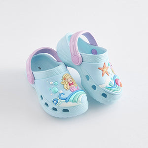 Blue Mermaid Clogs With Ankle Strap (Younger Girls)