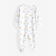 Load image into Gallery viewer, Yellow Duck/Mint Green Clouds Sleepsuits 4 Pack (0-2yrs)

