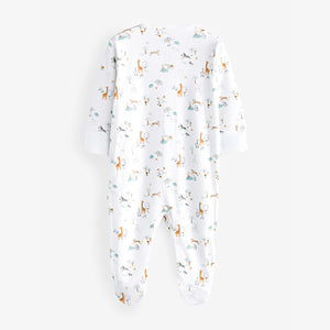 Yellow Duck/Mint Green Clouds Sleepsuits 4 Pack (0-2yrs)