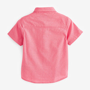 Pink Short Sleeve Linen Cotton Shirt (3mths-6yrs)