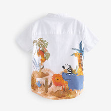 Load image into Gallery viewer, White Printed Short Sleeve Shirt (3mths-6yrs)
