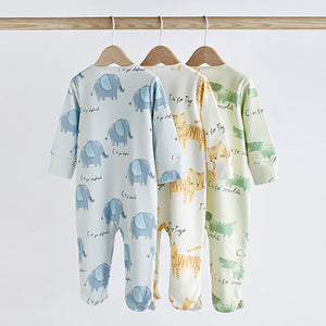 Multi Pastel Baby Character Sleepsuits 3 Pack (0-18mths)