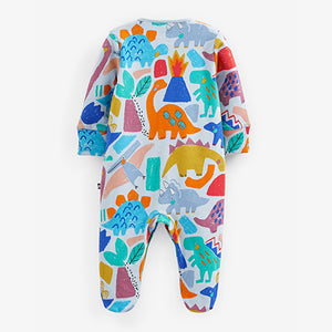 Multi Bright Baby Footed Sleepsuit 3 Pack (0mths-18mths)