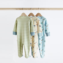 Load image into Gallery viewer, Mint Green Baby Sleepsuits 3 Pack (0-3yrs)
