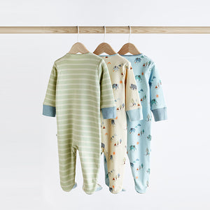 Mint Green Baby Sleepsuits 3 Pack (0-3yrs)