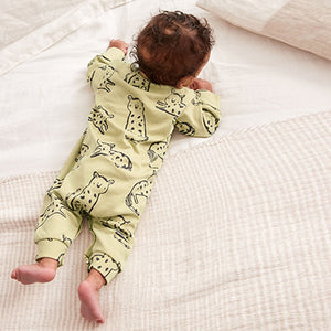 Multi Pastel Baby Footed Sleepsuits 3 Pack (0mths-2yrs)