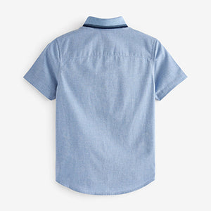 Blue Short Sleeve Colourblock Shirt (3-12yrs)