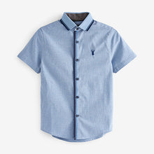 Load image into Gallery viewer, Blue Short Sleeve Colourblock Shirt (3-12yrs)
