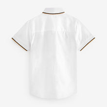 Load image into Gallery viewer, White  &amp; Tan Brown Check Short Sleeve Colourblock Shirt (3-12yrs)

