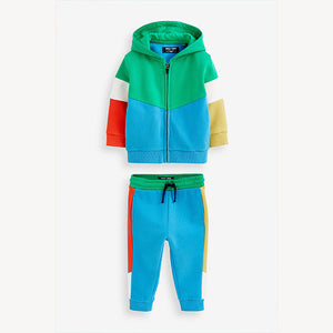 Multi Primary Colourblock Zip Through And Jogger Set (3mths-6yrs)
