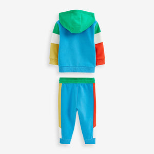 Multi Primary Colourblock Zip Through And Jogger Set (3mths-6yrs)