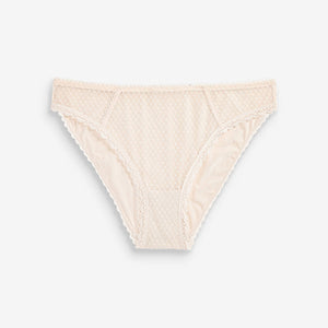 Blue/Nude High Leg Embroidered Knickers 2 Pack