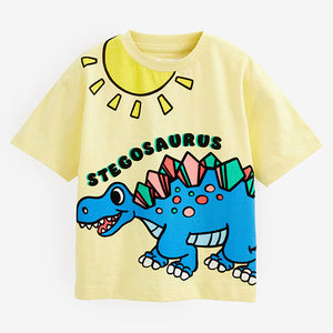 Yellow Dino Short Sleeve Character T-Shirt (3mths-6yrs)