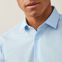 Load image into Gallery viewer, Light Blue Slim Fit Easy Care Single Cuff Shirt
