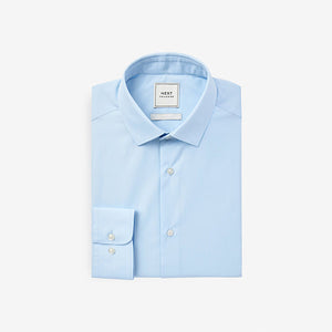 Light Blue Slim Fit Easy Care Single Cuff Shirt