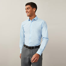 Load image into Gallery viewer, Light Blue Slim Fit Easy Care Single Cuff Shirt
