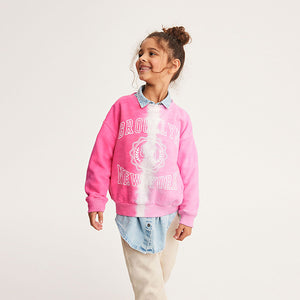 Tie Dye Pink Crew Sweatshirt Top (3-12yrs)