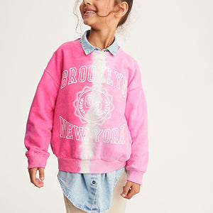 Tie Dye Pink Crew Sweatshirt Top (3-12yrs)