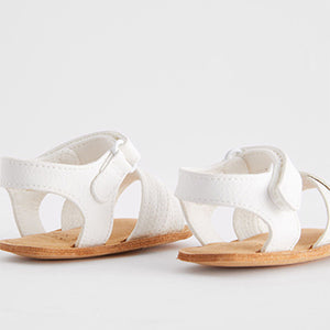 White Cross Strap Baby Sandals (0-24mths)