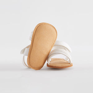 White Cross Strap Baby Sandals (0-24mths)