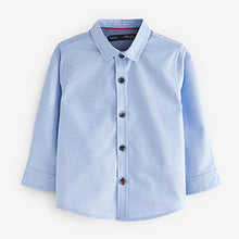 Load image into Gallery viewer, Blue Trimmed Oxford Shirt (3mths-6yrs)
