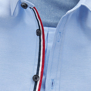 Blue Trimmed Oxford Shirt (3mths-6yrs)